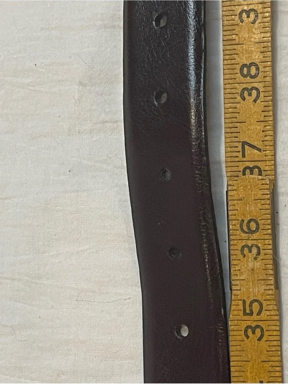 Genuine Leather Brown Dress Belt Brass Buckle Classic Business Size 38/95